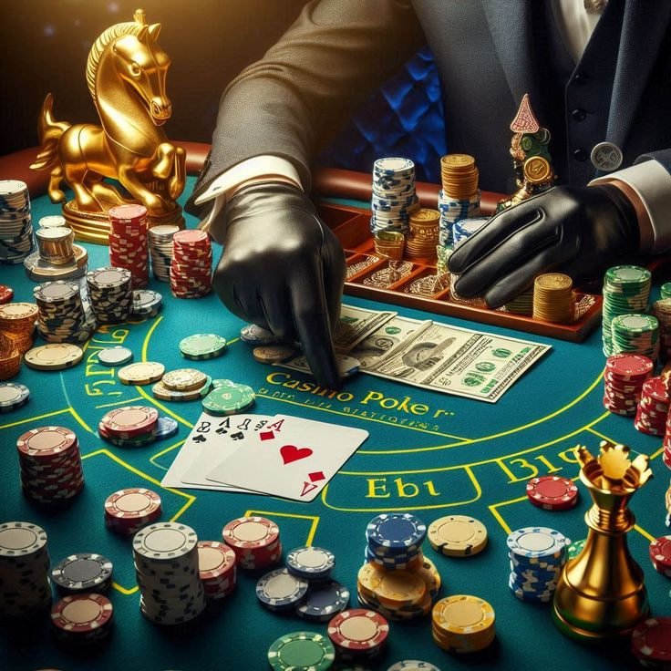 Dealer bermain blackjack